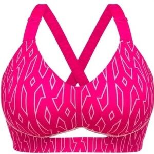 Adidas x Ivy Park Monogram Bra in Hot Pink